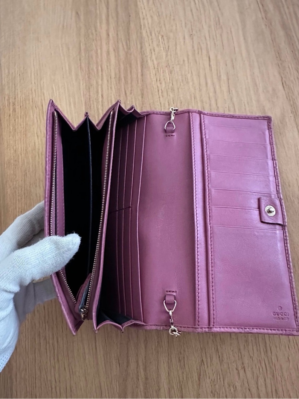 Gucci RARE 1955 horsebit Guccissima Emily chain wallet in very good condition. - Picture 7 of 13